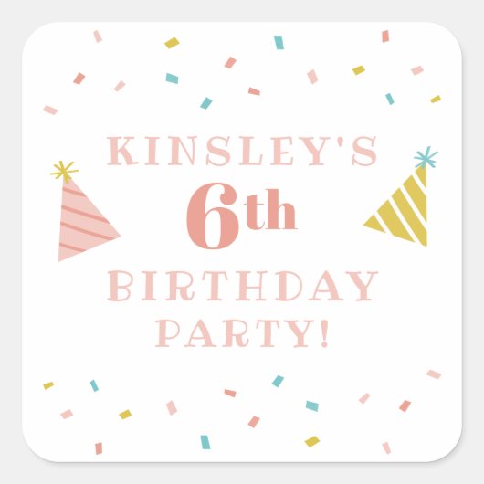Sprinkles Kindergeburtstag Gastgeschenk Aufkleber (Vorderseite)