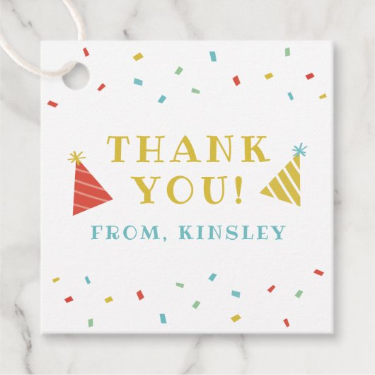 Sprinkles Kindergeburtstag Party Geschenkanhänger (Vorderseite)