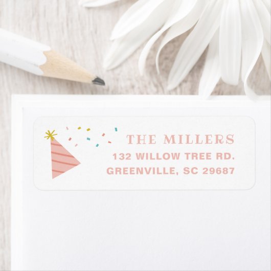 Sprinkles Kindergeburtstag Party Rücksendeadresse (Insitu)