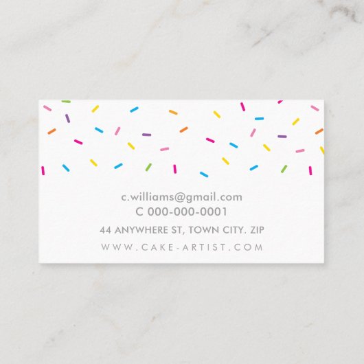 SPRINKLES Modernes, niedliches, gemustertes und bu Visitenkarte (Rückseite)
