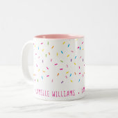 SPRINKLES Modernes, niedliches, gemustertes und bu Zweifarbige Tasse (Vorderseite Links)