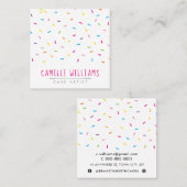 SPRINKLES Modernes, niedliches und fröhliches Part Quadratische Visitenkarte (Vorne/Hinten)