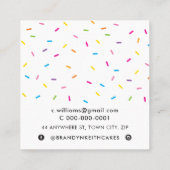SPRINKLES Modernes, niedliches und fröhliches Part Quadratische Visitenkarte (Rückseite)
