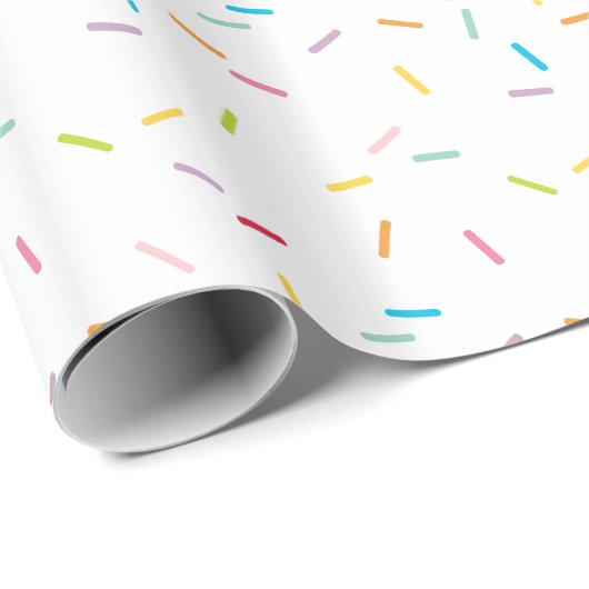 SPRINKLES Muster farbenfrohe moderne Regenbogen Geschenkpapier (Rolleneckpunkt)