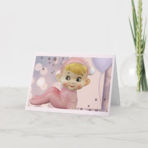 Sprinkles of Pixie Magic Retro Elf Rosa Feiertagskarte