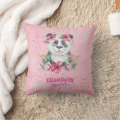 Sprinkles PANDA BEAR Pink Boho Blume Mädchen Kissen (Decke)