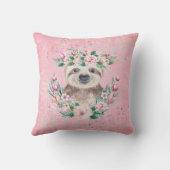Sprinkles SLOTH Boho Girls Pink Blume Geschenke Ni Kissen (Rückseite)