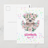 Sprinkles SLOTH Boho Girls Pink Blume Geschenke Ni Postkarte (Vorne/Hinten)