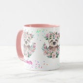 Sprinkles SLOTH Boho Girls Pink Blume Geschenke Ni Tasse (Vorderseite Links)