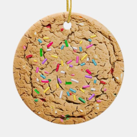 Sprinkles Zucker Cookie Realistische Ernährung Wei Keramik Ornament (Vorne)