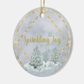 Sprinkling Freude Weihnachten Winter Szene Keramik Ornament (Links)