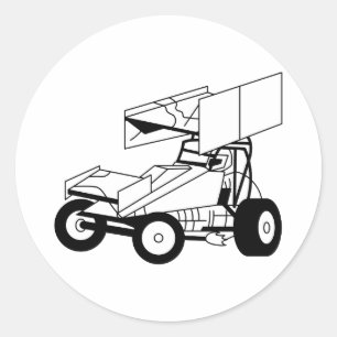 Sprint-Auto-Kontur Runder Aufkleber