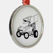 Sprint-Auto-Kontur Silbernes Ornament (Rechts)