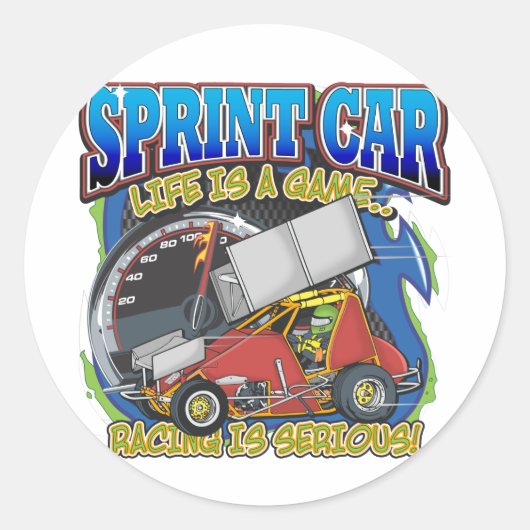 Sprint Car Life Runder Aufkleber (Vorderseite)