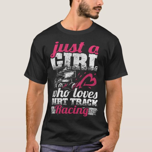 Sprint Car Lover Nur ein Mädchen, das Lieben nicht T-Shirt (Vorderseite)