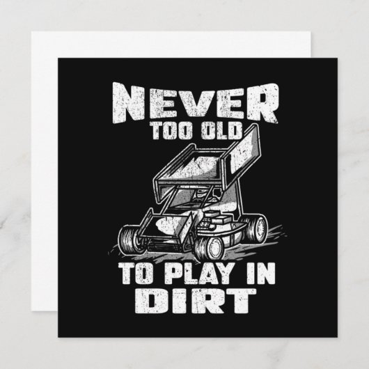 Sprint Car Racing lange nie zu alt, um Dirt zu spi Einladung (Vorne/Hinten)