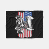 Sprint Car Racing Usa Flag  Fleecedecke (Vorderseite (Horizontal))
