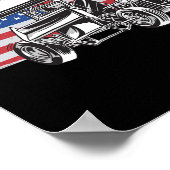 Sprint Car Racing Usa Flag  Poster (Ecke)