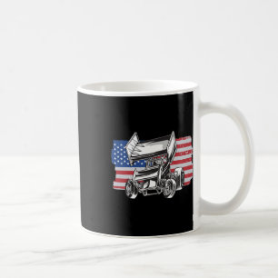Sprint Car Rennen USA-Flagge Kaffeetasse