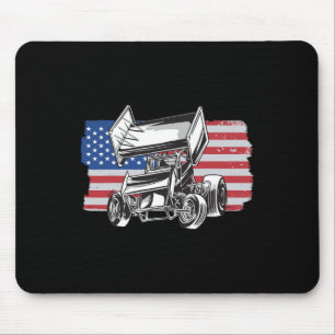 Sprint-Car-Rennens USA-Flagge  Mousepad