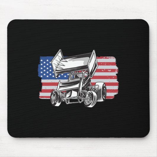 Sprint-Car-Rennens USA-Flagge Mousepad (Vorne)