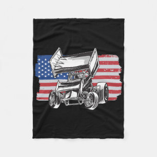 Sprint-Car-Rennsport-USA-Flagge Fleecedecke