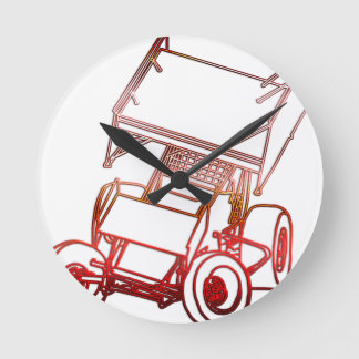 Sprint Car Skewed/Sunset Runde Wanduhr