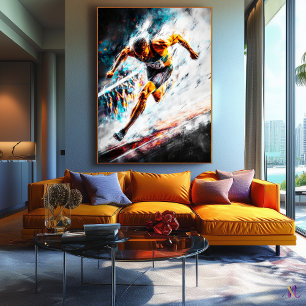 Sprint Champion - Dynamic Sports Art Track & Field Leinwanddruck