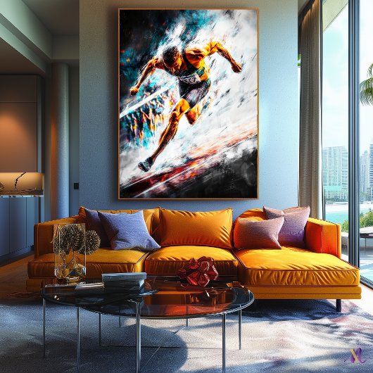 Sprint Champion - Dynamic Sports Art Track & Field Leinwanddruck