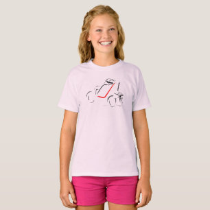 Sprintcar 01 Schwarz und Rot auf Blassrosa T-Shirt