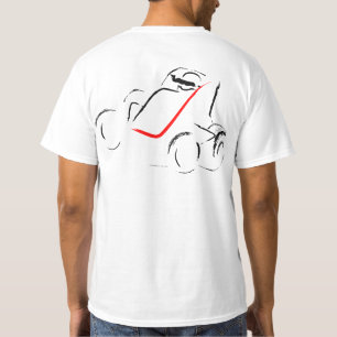 Sprintcar 01 Schwarz und Rot Rückseite T-Shirt