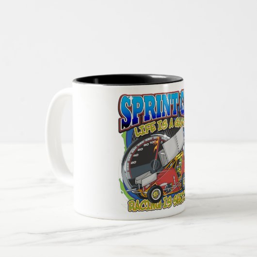 Sprinten Sie das Auto-Leben Zweifarbige Tasse (Vorderseite Links)