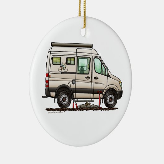 Sprinter Camper Van RV Happy Camper Keramik Ornament (Rechts)