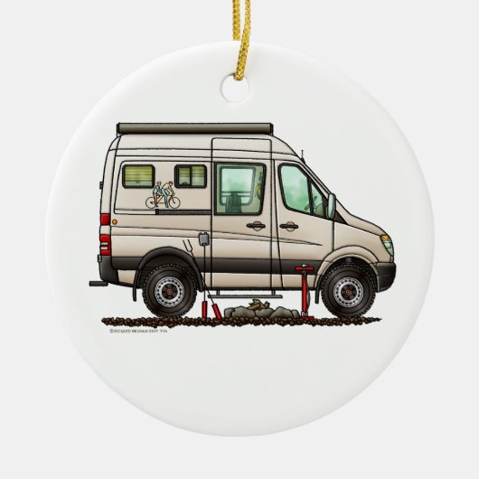 Sprinter Camper Van RV Happy Camper Keramik Ornament (Vorne)