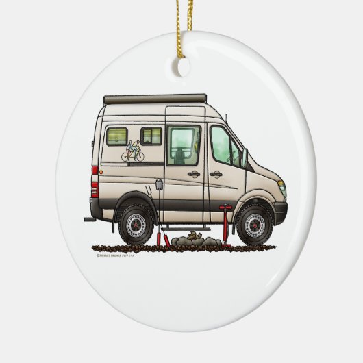 Sprinter Camper Van RV Happy Camper Keramik Ornament (Links)