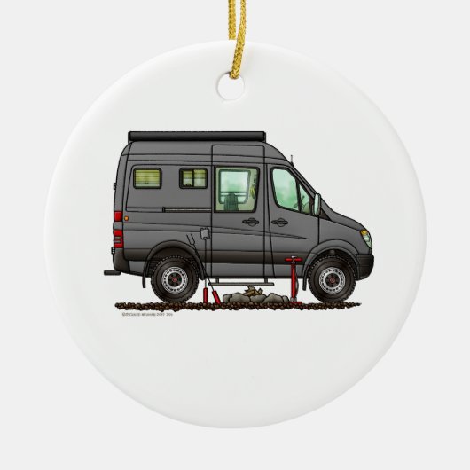 Sprinter Camper Van RV Happy Camper Keramik Ornament (Vorne)