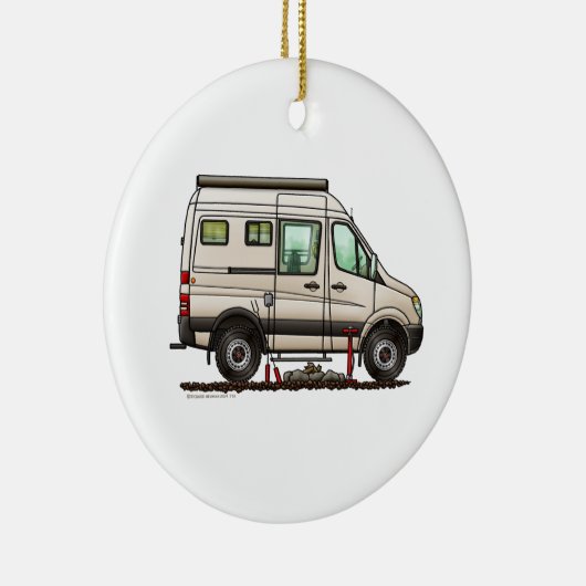 Sprinter Camper Van RV Happy Camper Keramik Ornament (Rechts)