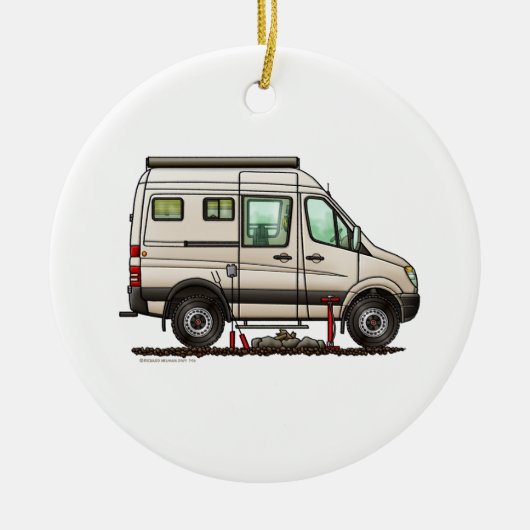 Sprinter Camper Van RV Happy Camper Keramik Ornament (Vorne)