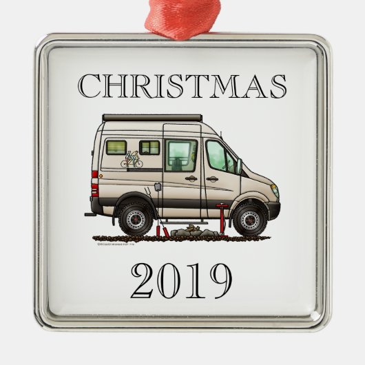 Sprinter Camper Van RV Happy Camper Ornament Aus Metall (Vorne)