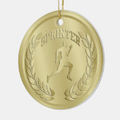 Sprinter-Gold tonte Medaillen-Verzierung Keramikornament (Links)