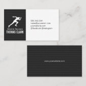 Sprinter | Sporttrainer (Kohlenstoffmuster) Visitenkarte (Vorne/Hinten)