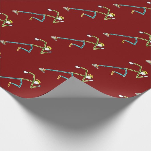 Sprinter Stickman Geschenkpapier (Ecke)