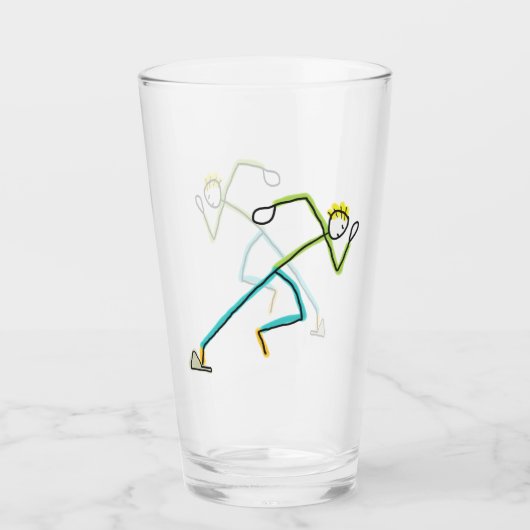 Sprinter Stickman Glas (Vorderseite)