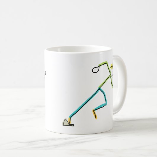 Sprinter Stickman Kaffeetasse (VorderseiteRechts)