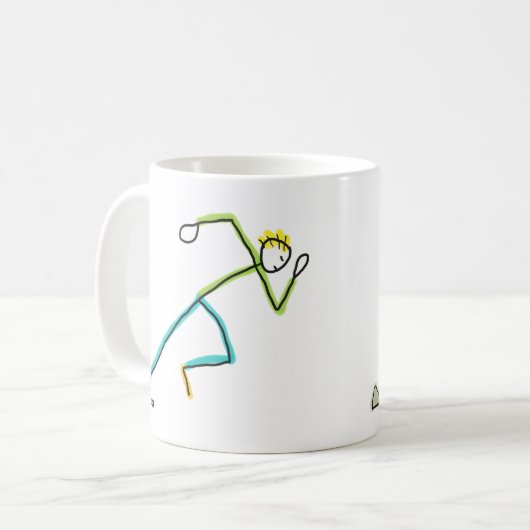 Sprinter Stickman Kaffeetasse (Vorderseite Links)