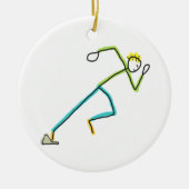 Sprinter Stickman Keramik Ornament (Vorne)