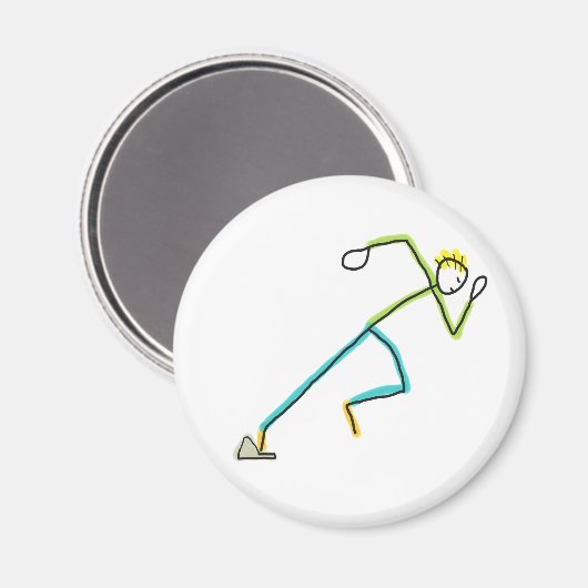 Sprinter Stickman Magnet (Vorderseite/Rückseite)
