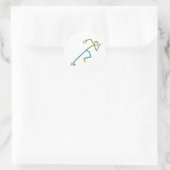 Sprinter Stickman Runder Aufkleber (Tasche)