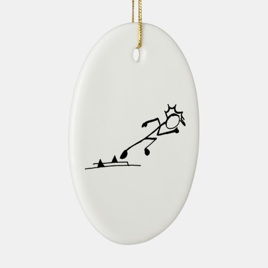 Sprinter Stickman Track und Feld Keramikornament (Rechts)