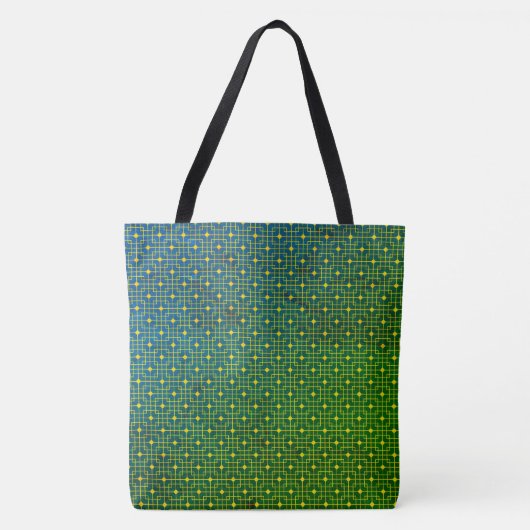 Sprite Greenish Greenleaf Neon Wired Cubes Pattern Tasche (Vorderseite)